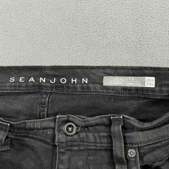 Sean John Jeans Mens 36x34 Black Panther Patches‎ Distressed Y2K Tapered - Picture 5 of 14